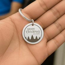 Merry Christmas Personalised Keychain, Engraved Holiday Gift