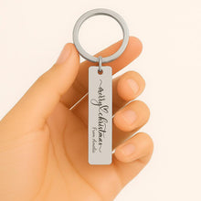 Personalised Christmas Keychain, Engraved Name Bar Gift