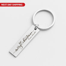 Personalised Christmas Keychain, Engraved Name Bar Gift