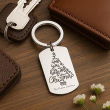 Holly Jolly Christmas Keychain, Engraved Xmas Tree Gift