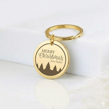 Merry Christmas Personalised Keychain, Engraved Holiday Gift