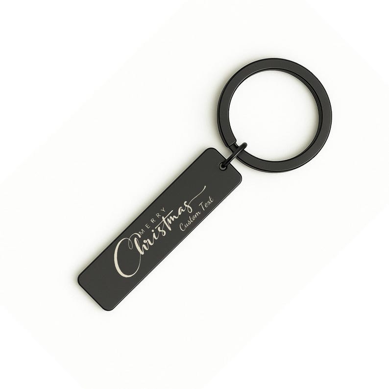 Personalised Christmas Keychain, Engraved Xmas Bar Gift