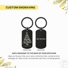Holly Jolly Christmas Keychain, Engraved Xmas Tree Gift