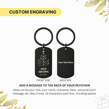 Merry Christmas Keychain, Engraved Xmas Tree Gift