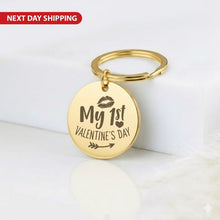 1st Valentine’s Day Keychain, Custom Photo Sketch Gift