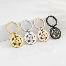 Football Boy Keychain, Custom Photo Sketch Gift