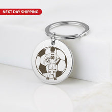 Football Boy Keychain, Custom Photo Sketch Gift
