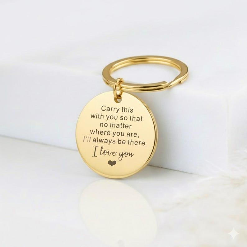 "I Love You" Keyring, Custom Photo Sketch Gift