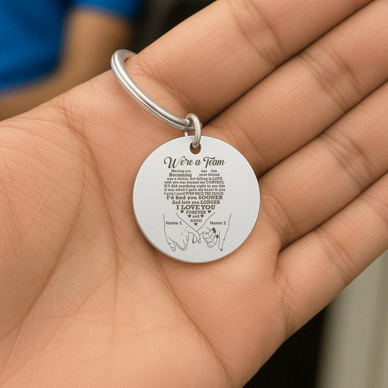 "We've a Team" Keychain, Custom Photo & Text Gift