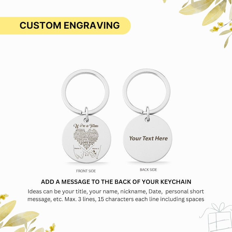 "We've a Team" Keychain, Custom Photo & Text Gift