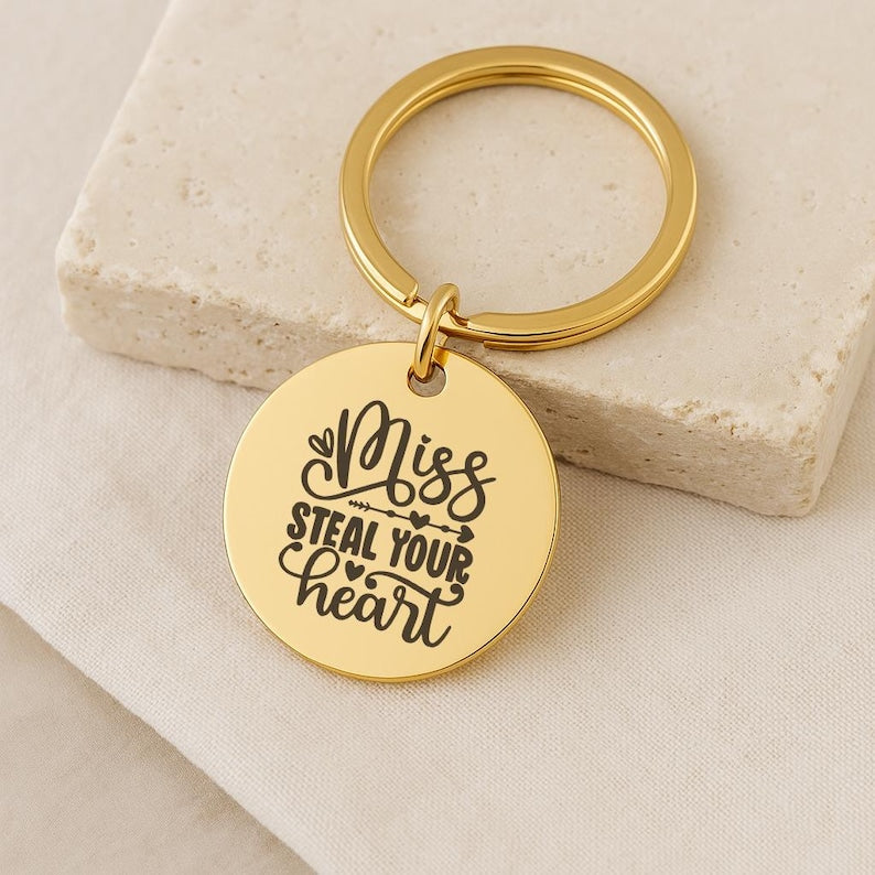 "Miss Steal Your Heart" Keychain, Custom Photo Gift