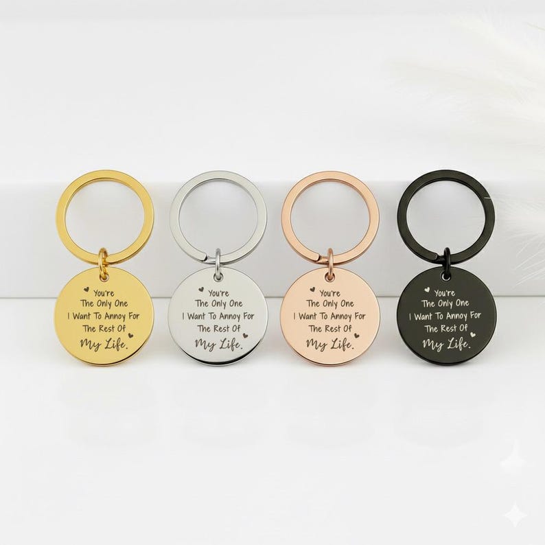 "The Rest of My Life" Keychain, Custom Engraved Sketch Gift
