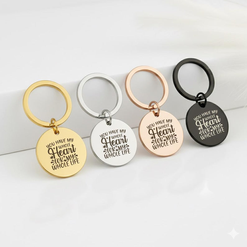 Photo Sketch Keychain, Engraved Anniversary Gift