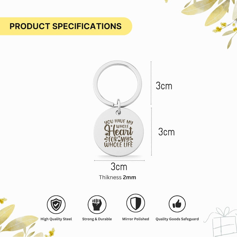 Photo Sketch Keychain, Engraved Anniversary Gift