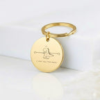 "I Love You" Keychain, Dual-Sided Photo Sketch Gift