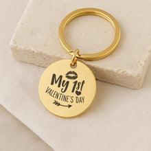 1st Valentine’s Day Keychain, Custom Photo Sketch Gift