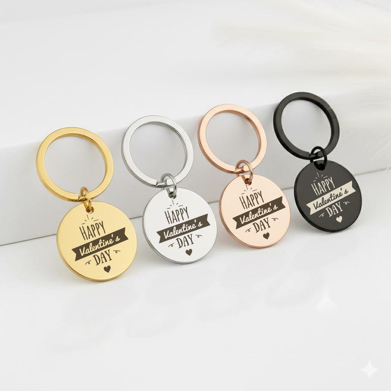Valentine’s Day Keychain, Dual-Sided Photo & Text Gift