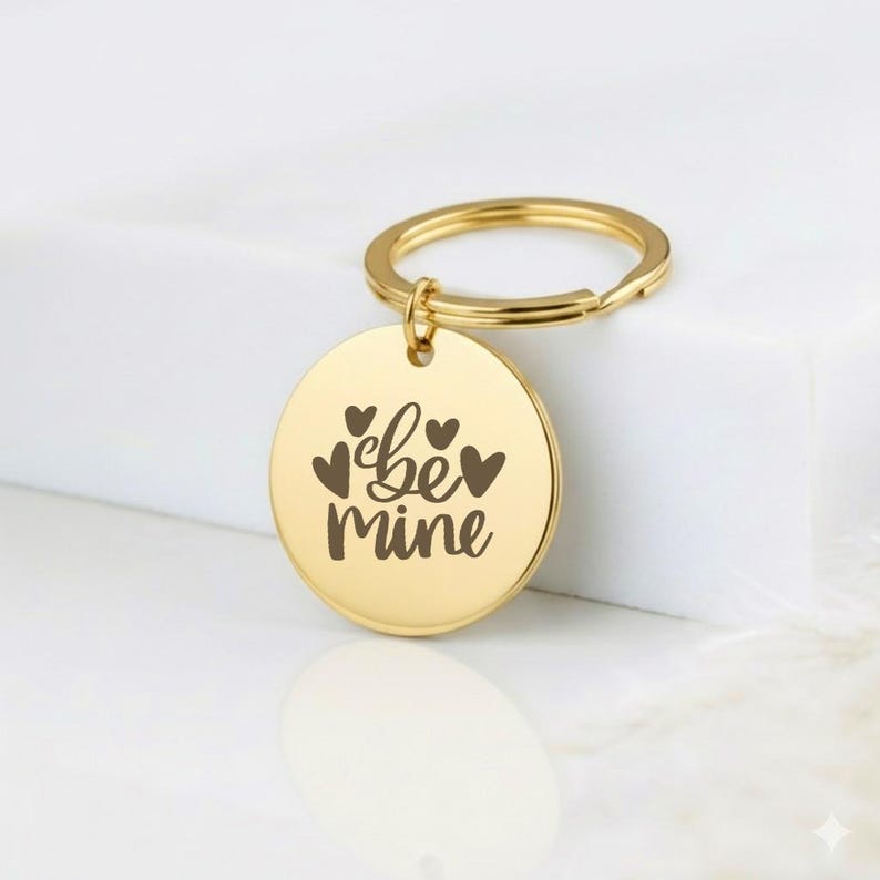 "Be Mine" Keychain, Custom Photo Sketch Gift