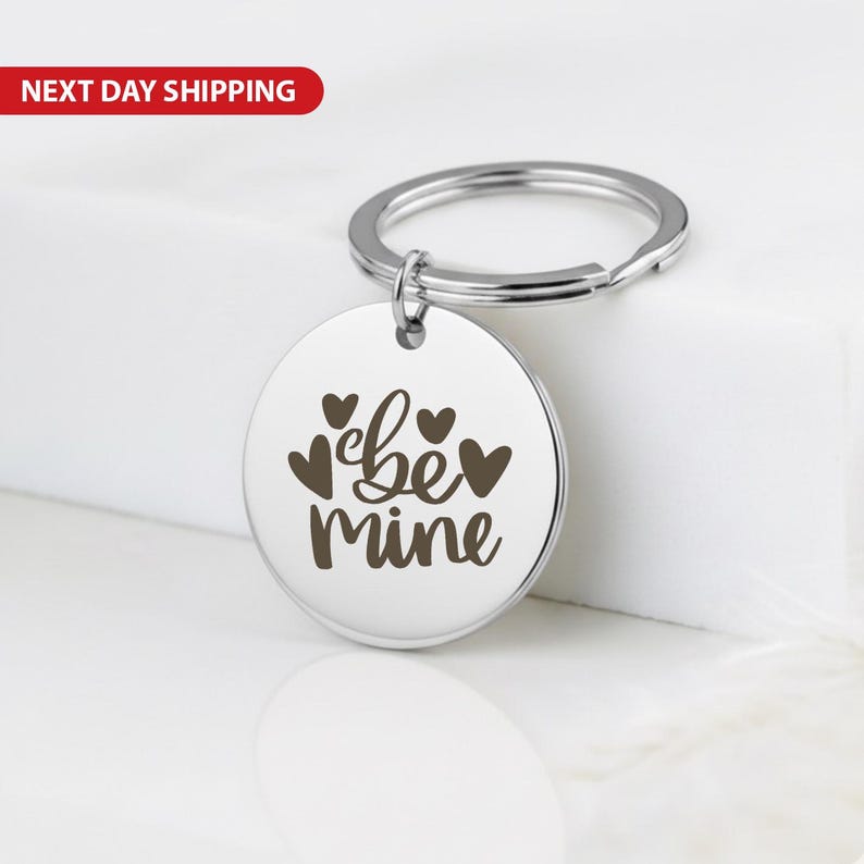"Be Mine" Keychain, Custom Photo Sketch Gift