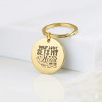 "Your Love Sets My Heart" Keychain, Custom Photo Gift
