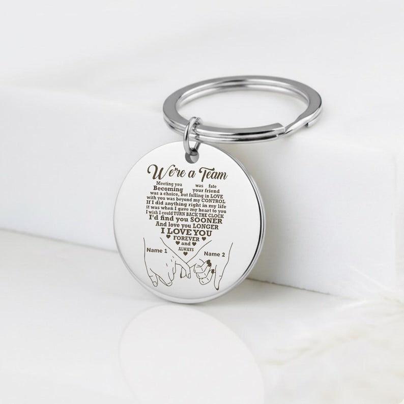 "We've a Team" Keychain, Custom Photo & Text Gift