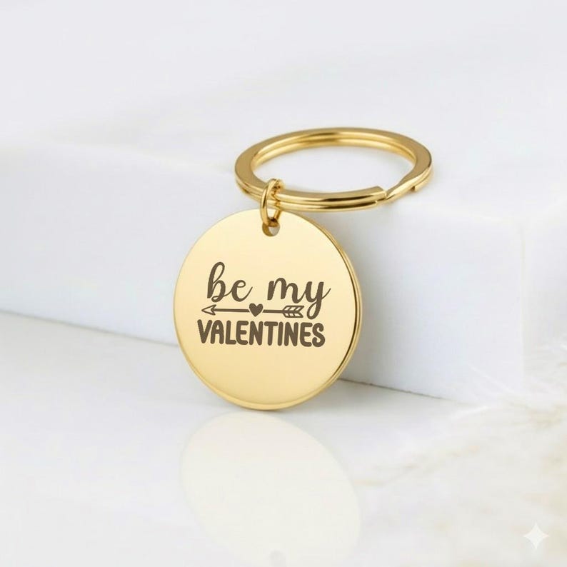 Valentine's Photo Keychain, Custom Sketch & Text Gift