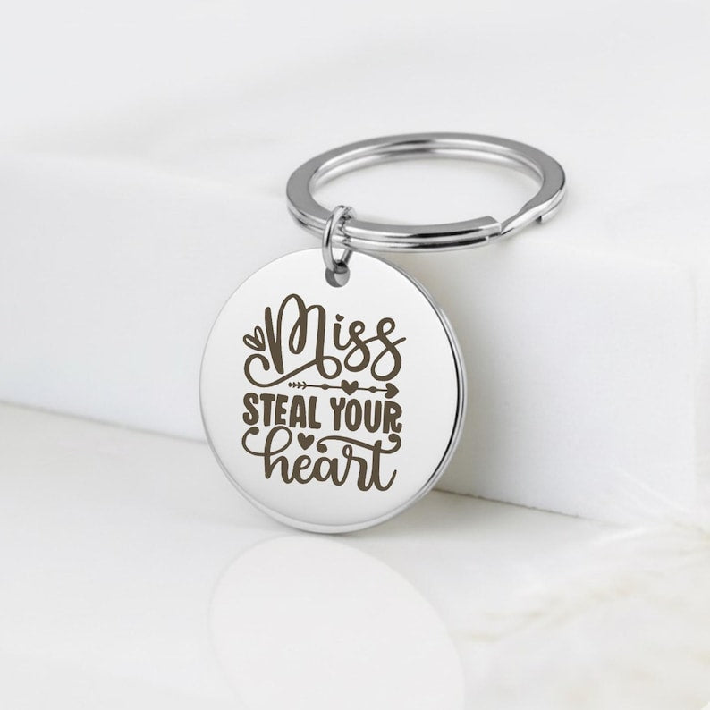 "Miss Steal Your Heart" Keychain, Custom Photo Gift