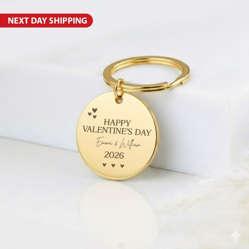 Engraved "Happy Valentine’s Day" Photo Sketch Keychain