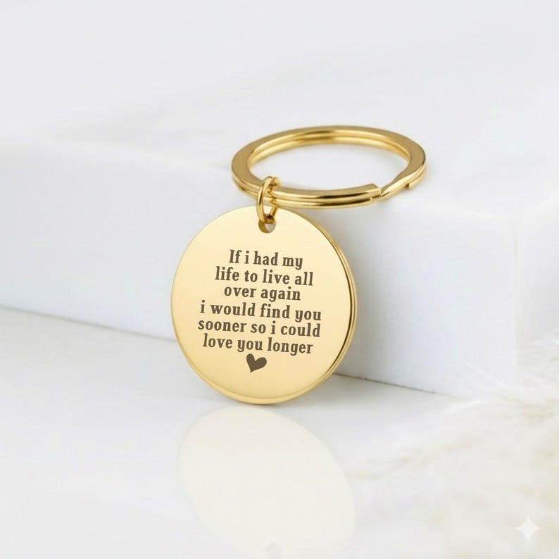 Personalised "Love You Longer" Photo Sketch Keyring