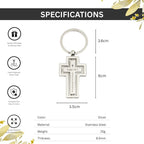 Personalised Stainless Steel Silver Cross Keychain