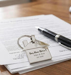 Personalised Stainless Steel New Home Keychain