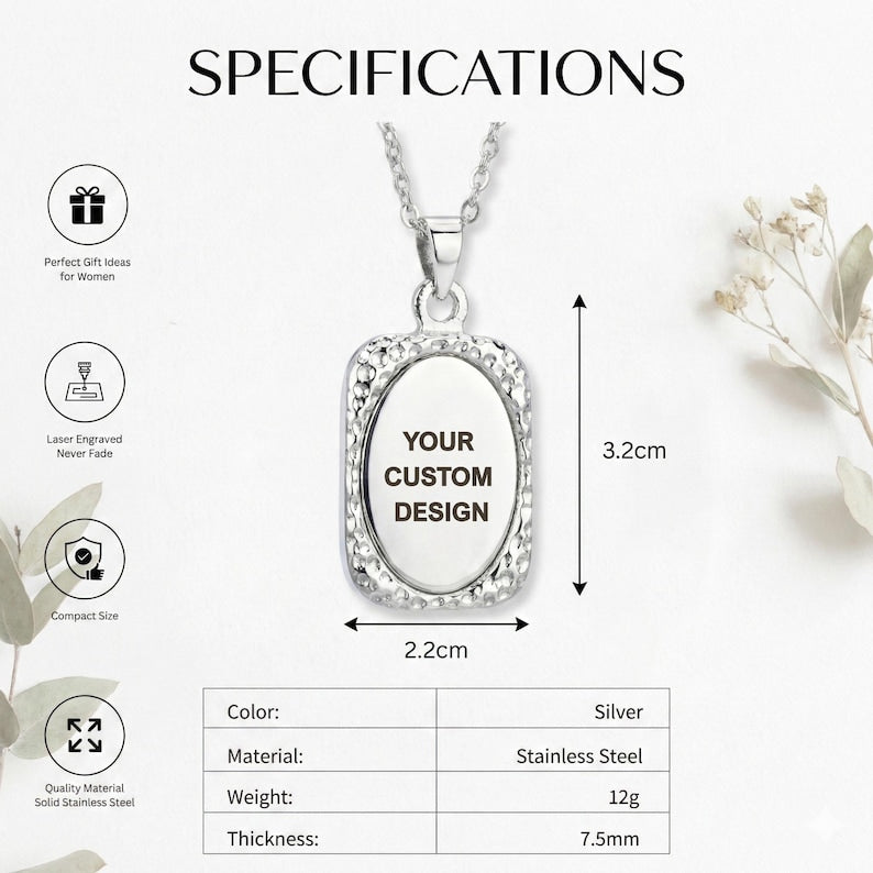Personalised Custom Steel Pendant Necklace