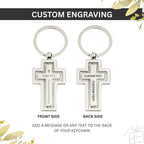 Personalised Stainless Steel Silver Cross Keychain