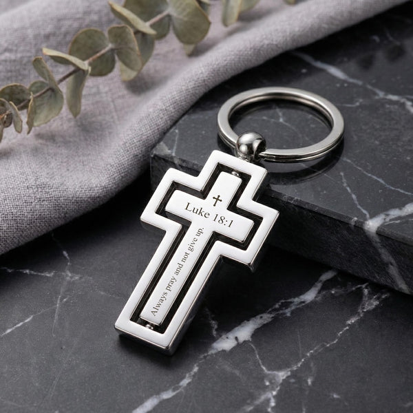 Silver Cross Keychain