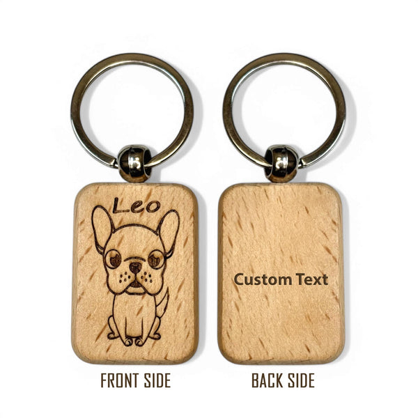 Personalized Wooden Dog Name Keychain, Engraved Keepsake for Dog Owners, Unique Handmade Accessory, Customizable Pet Keyring Pet Lover Gift
