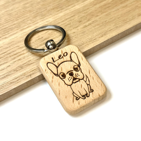 Personalized Wooden Dog Name Keychain, Engraved Keepsake for Dog Owners, Unique Handmade Accessory, Customizable Pet Keyring Pet Lover Gift