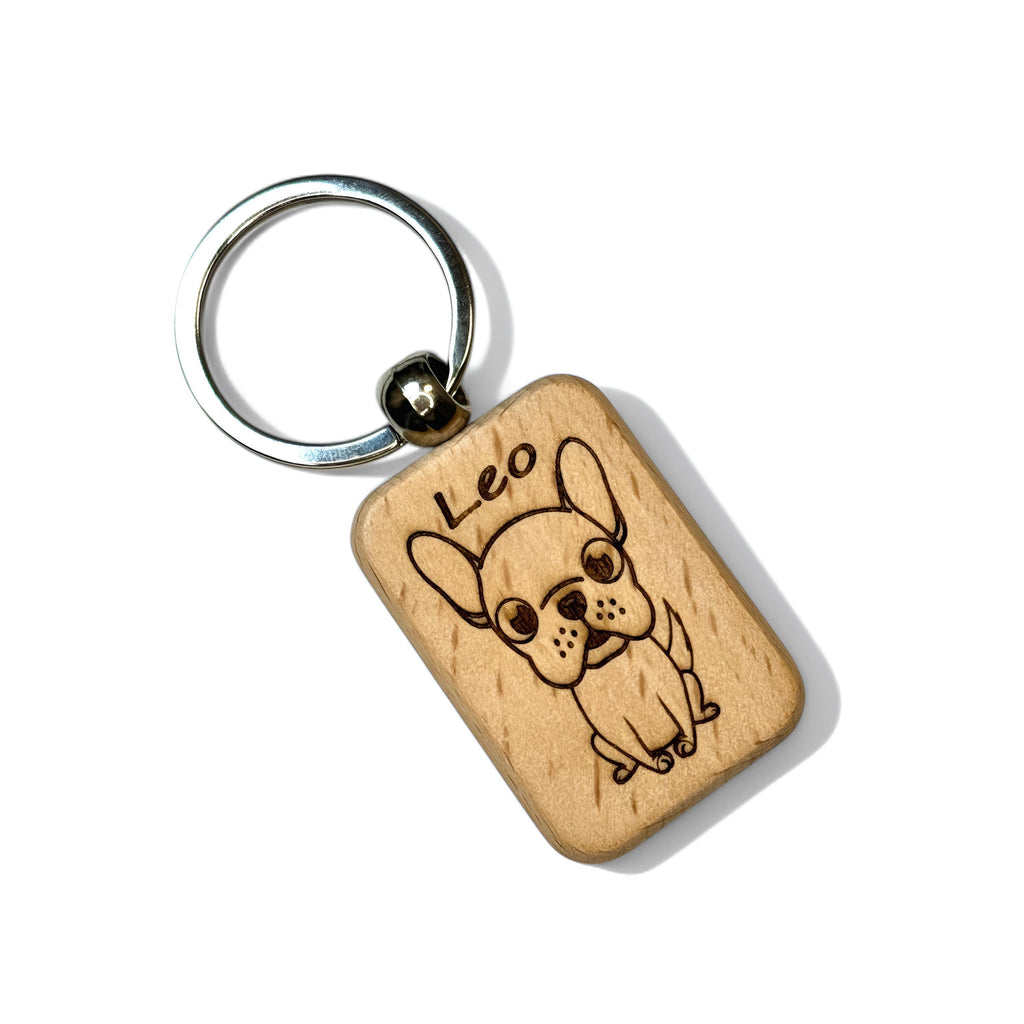 Custom "Dog Name" Engraved Wooden Keyring