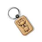 Custom "Dog Name" Engraved Wooden Keyring
