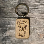 Custom "Dog Name" Engraved Wooden Keyring