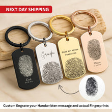 Personalised Couple Fingerprint Keychain Custom Engraved Fingerprints, Name & Date, Memorial or Anniversary Gift