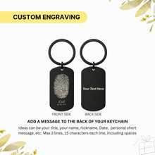 Personalised Couple Fingerprint Keychain Custom Engraved Fingerprints, Name & Date, Memorial or Anniversary Gift