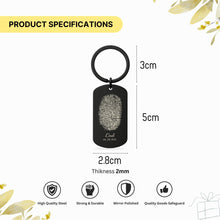 Personalised Couple Fingerprint Keychain Custom Engraved Fingerprints, Name & Date, Memorial or Anniversary Gift