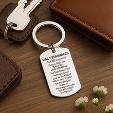 Daily Reminders Engraved Keyring, Motivational Quote Keychain, Inspirational Affirmation Gift, Stainless Steel Keyring Christmas Present